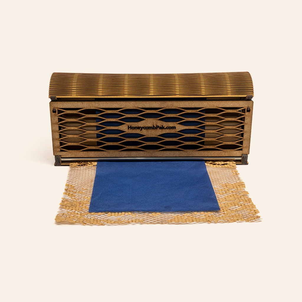 Dispensador MDF Classic (HoneyComb Marrón+ Papel seda Azul)