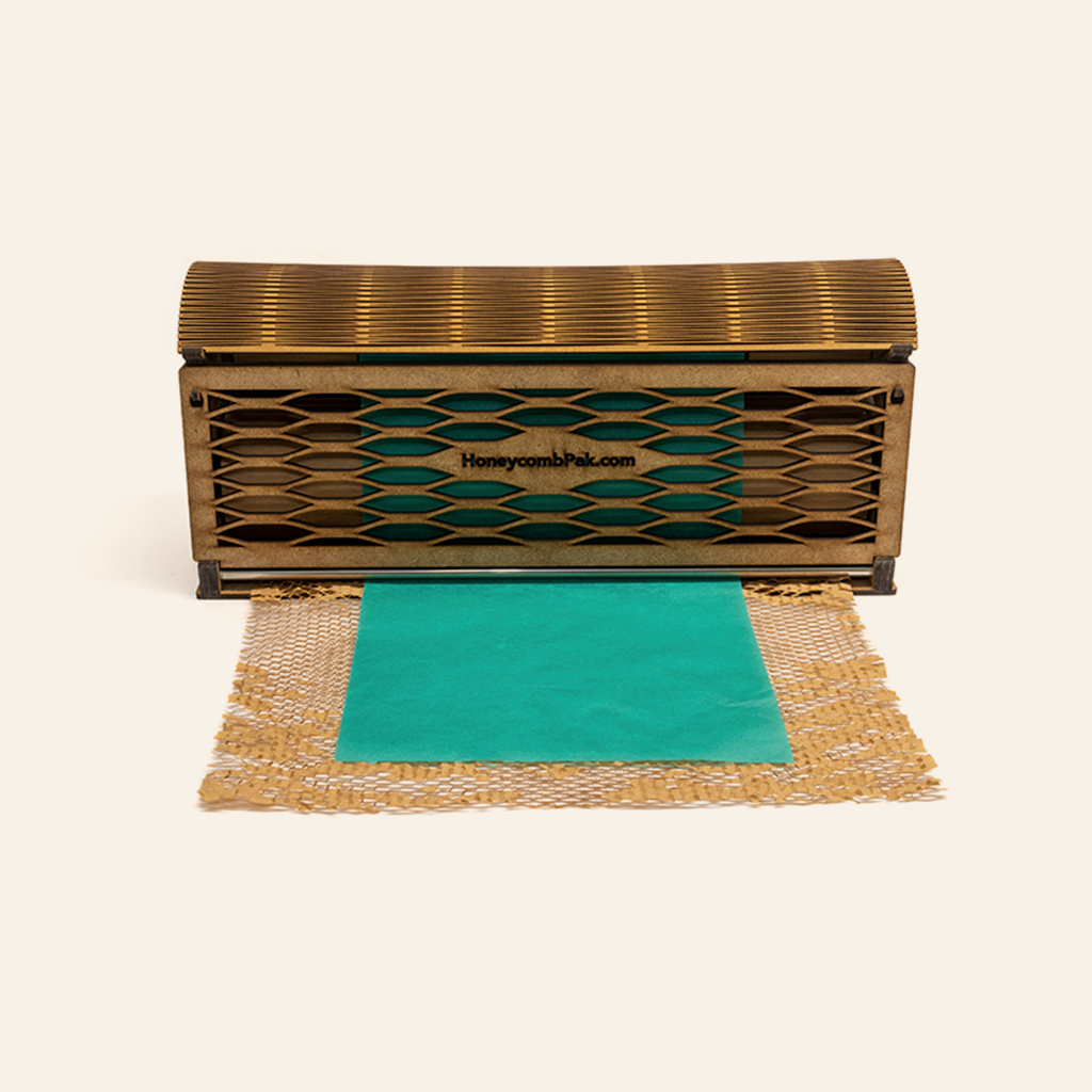 Dispensador MDF Classic (HoneyComb Marrón+ Papel seda Turquesa)