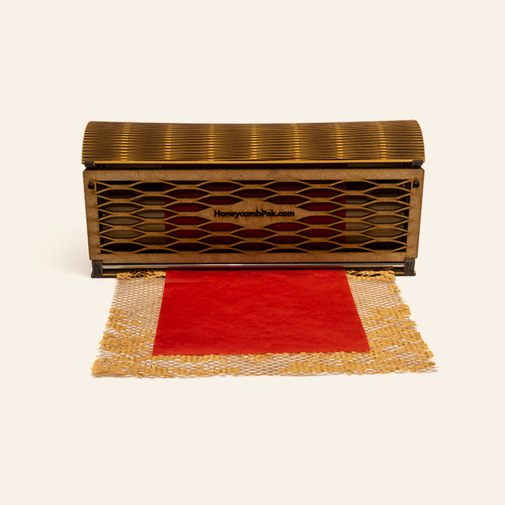 Dispensador MDF Classic (HoneyComb Marrón+ Papel seda Rojo)